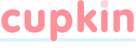 Cupkin logo with pink text on a white background