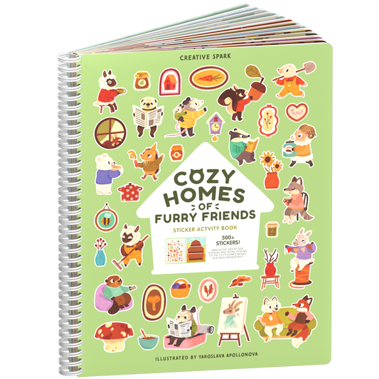 Cozy Homes of Furry Friends Sticker Book