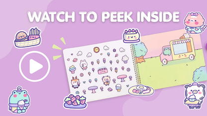 Cute Foods Around Town Sticker Book Preview