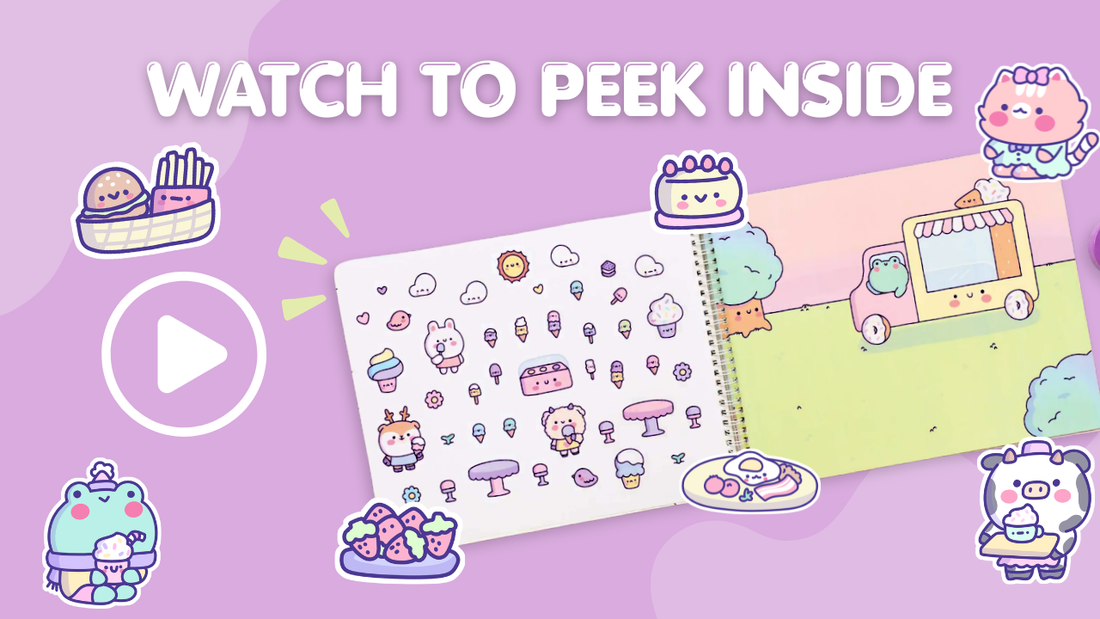 Cute Foods Around Town Sticker Book Preview