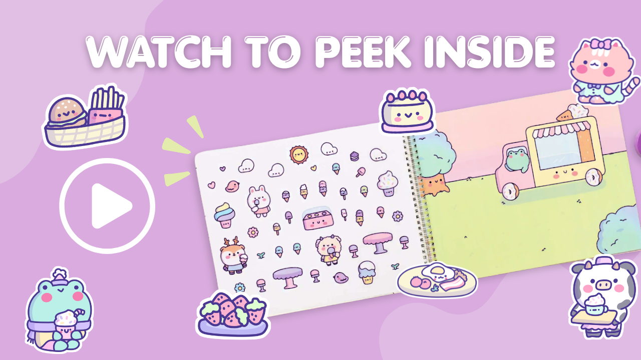 Cute Foods Around Town Sticker Book Preview