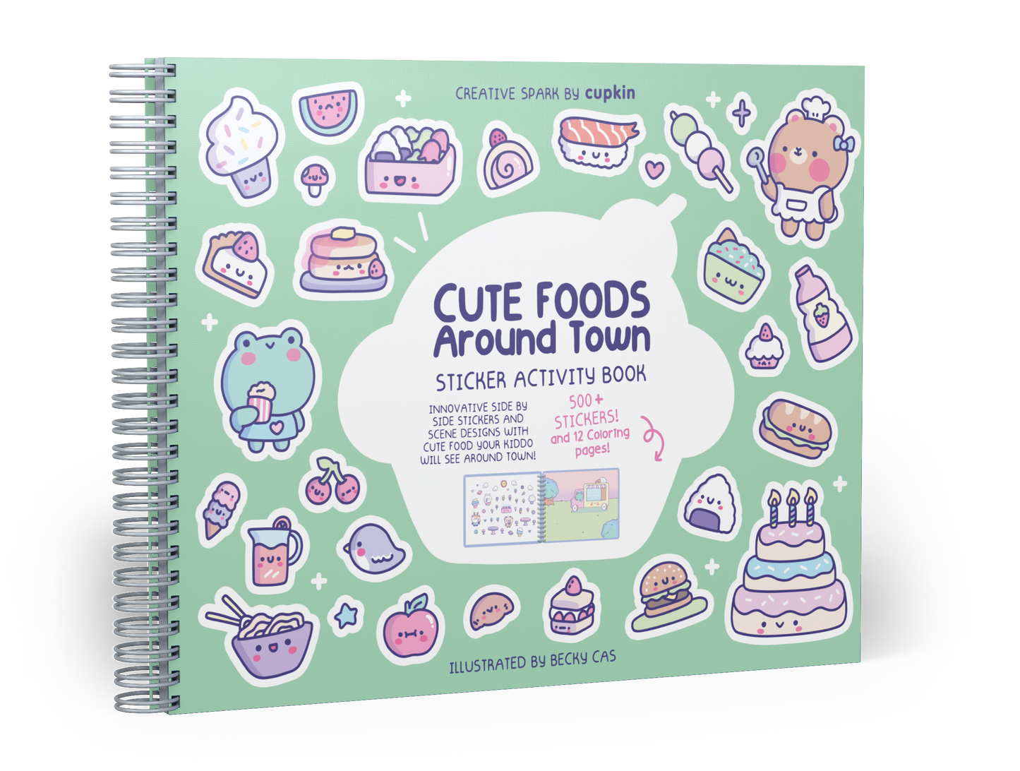 Cute Foods Around Town Sticker Book