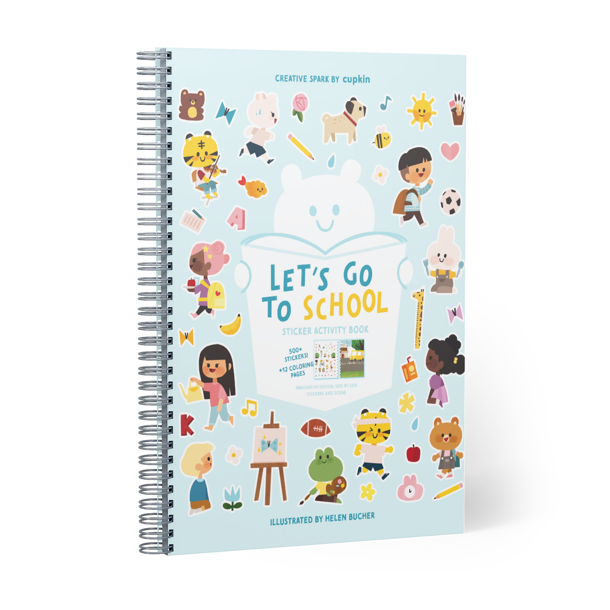 Let's Go to School Toddler Sticker Book by Cupkin: Side by Side